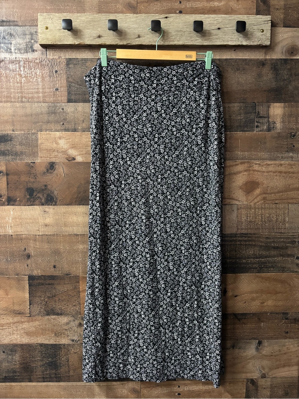 No Boundaries Black Floral Maxi Skirt
